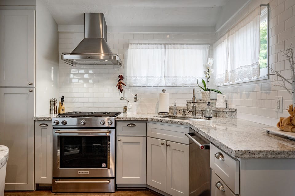 Kitchen with gas stove