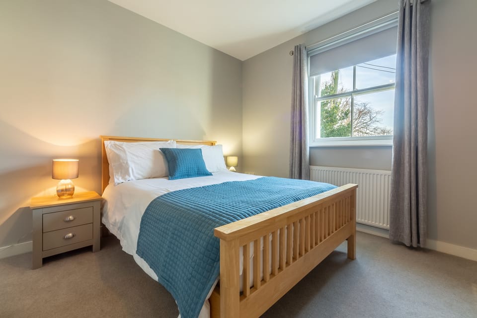 First floor: The master bedroom has double bed