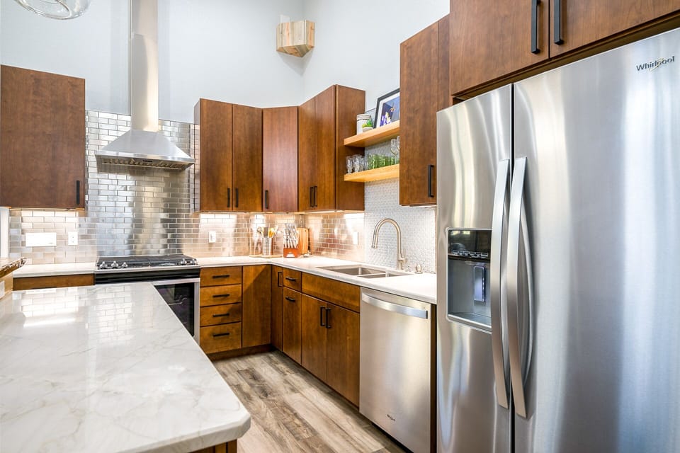 Spacious kitchen with modern features