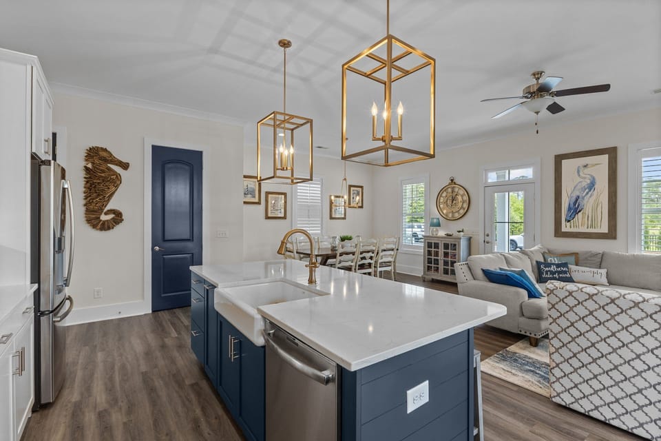 Open concept - Kitchen looking towards living and dining area