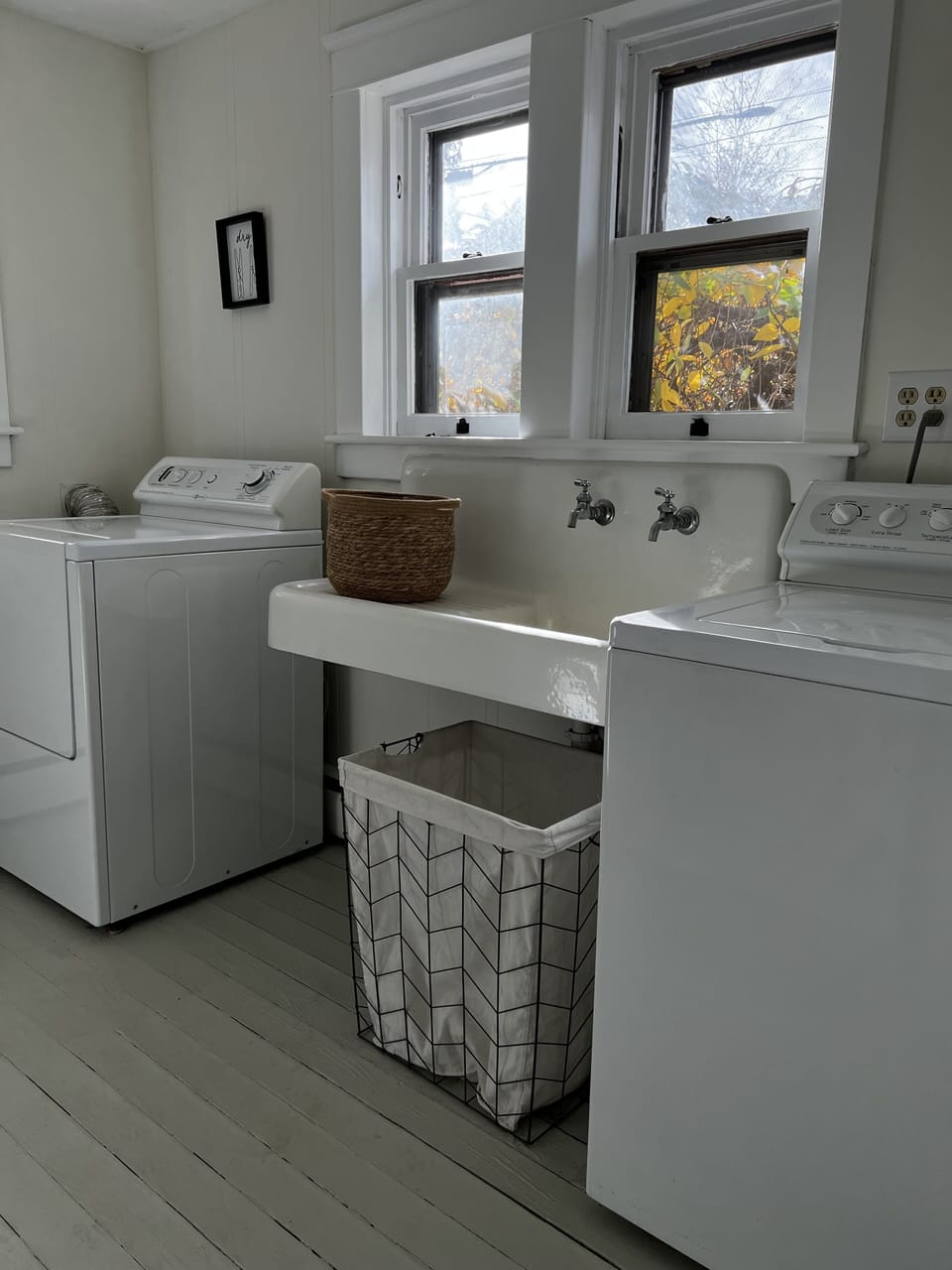 Laundry room with washer and dryer.