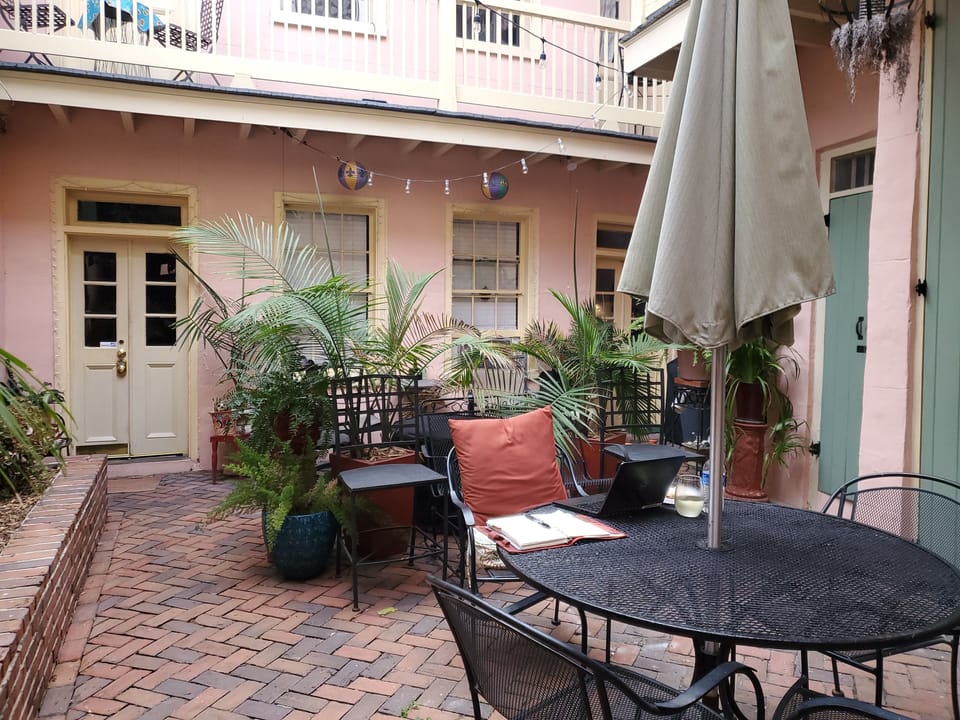 Quaint, traditional, French Quarter courtyard, shared with only 2 other units.  
