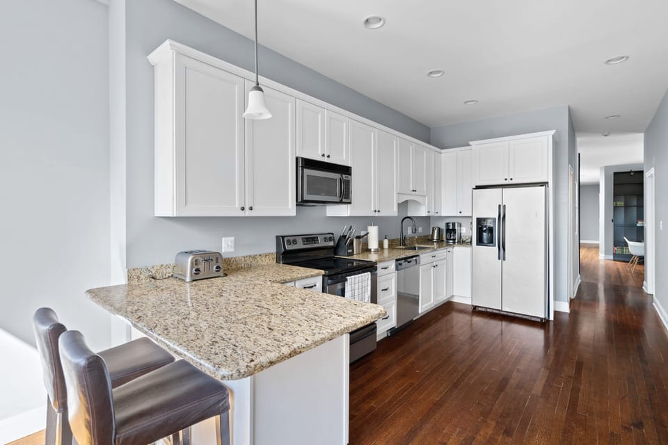 Indoors, Kitchen, Floor, Flooring, Refrigerator