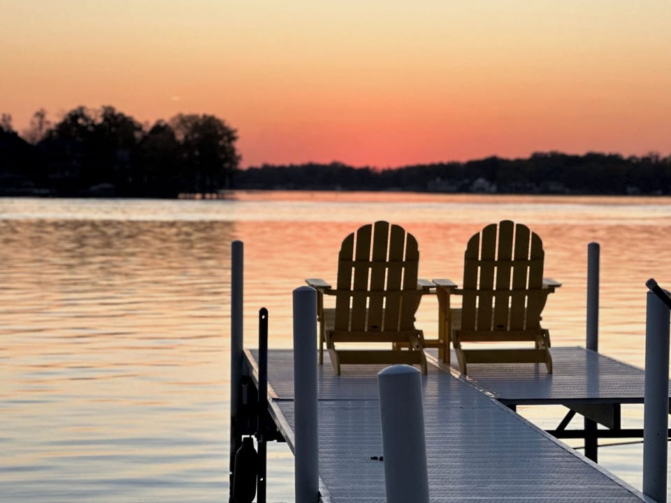 Sunset over Lake Tippecanoe from the pier