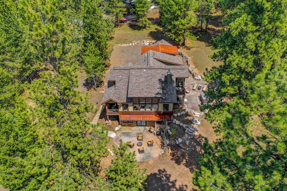 Aerial view of the home