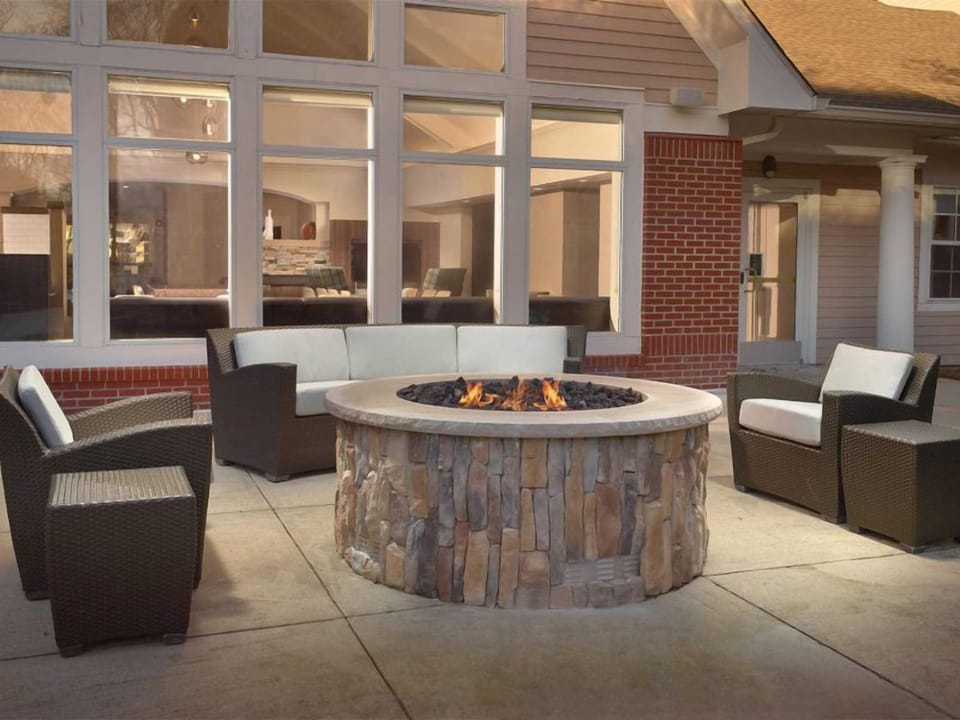 Gather around the glowing fire pit for evening chats.