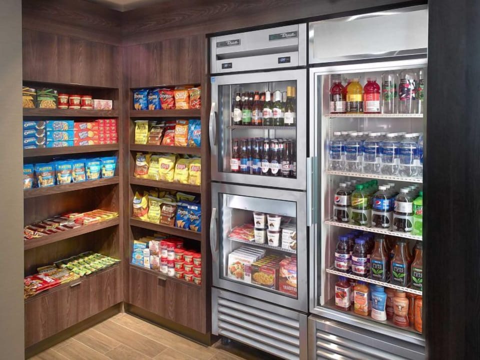 Grab quick snacks and drinks anytime from the on-site market.