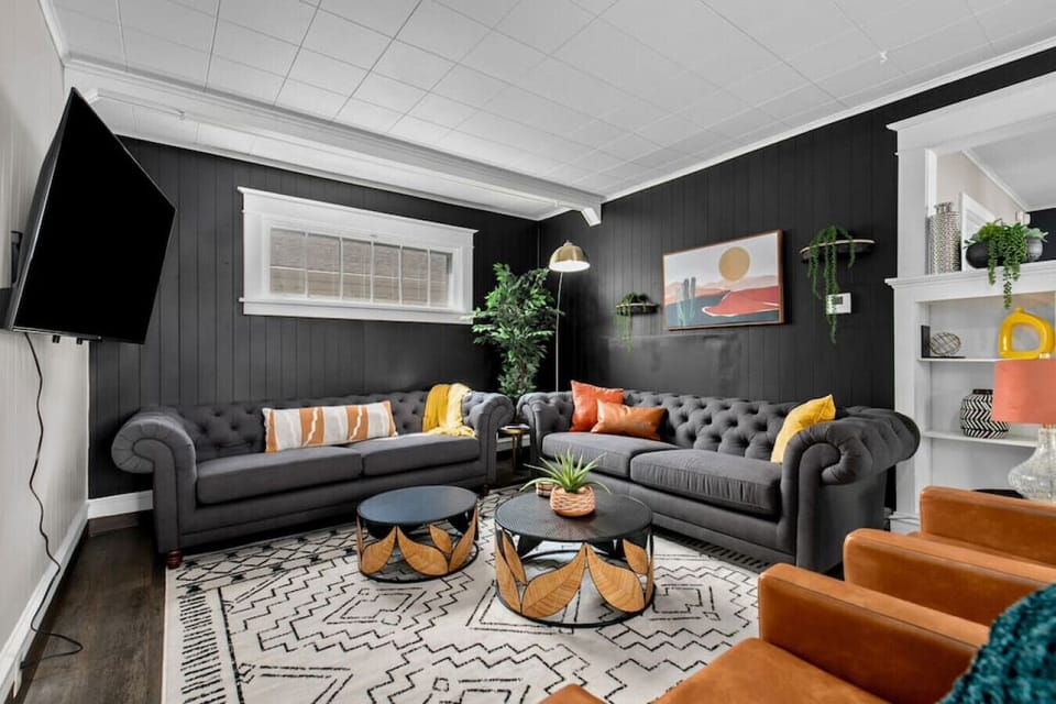 Welcome to our home! Spacious and comfortable living area has plenty of seating for family and friends.