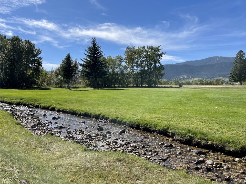 Seasonal Stream and Mountain Views