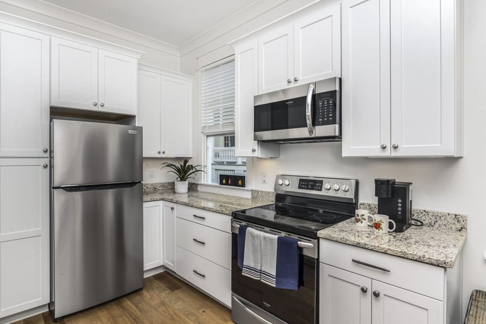 Full-size appliances, and ample cabinet space
