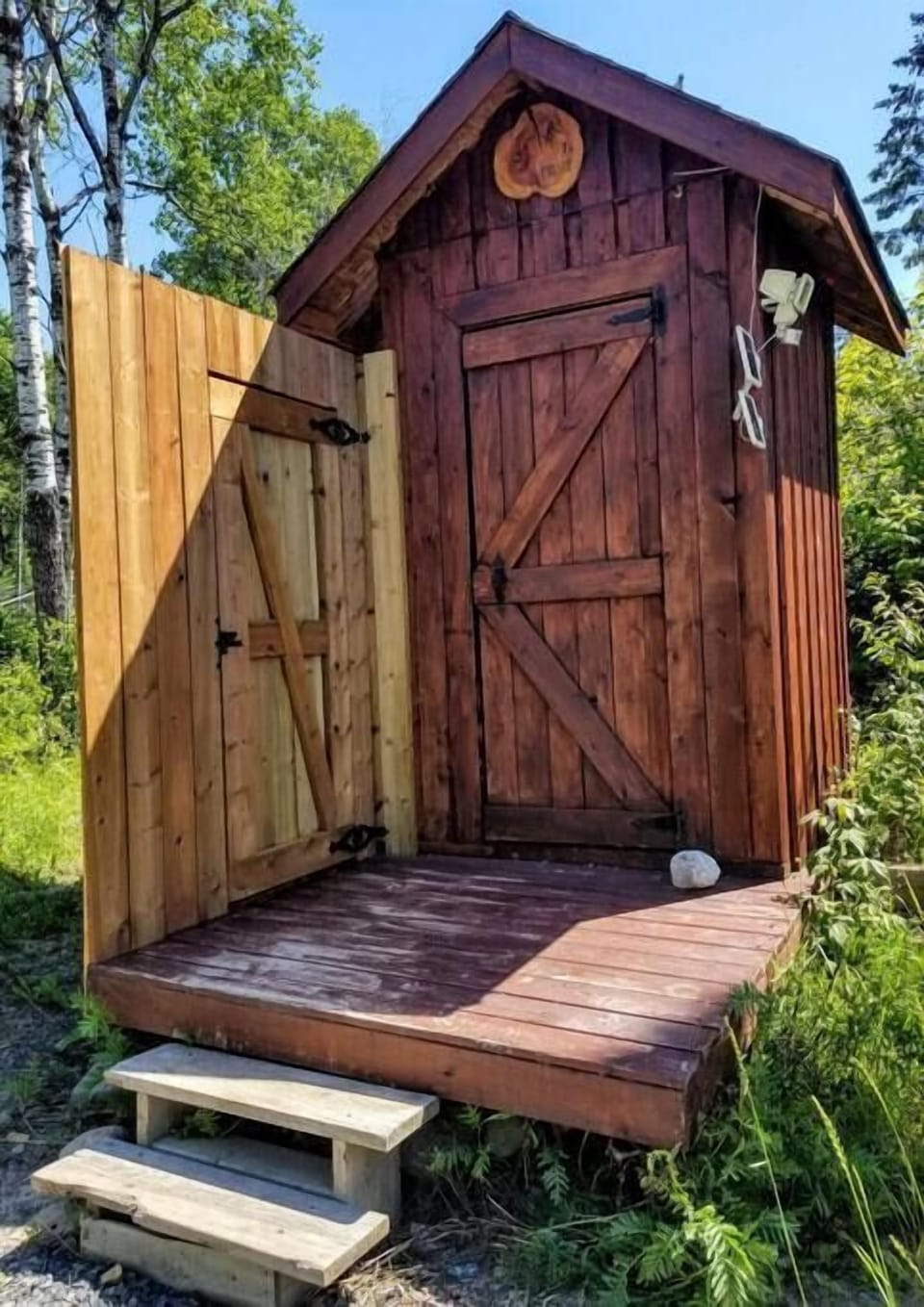 Outhouse and outdoor shower
