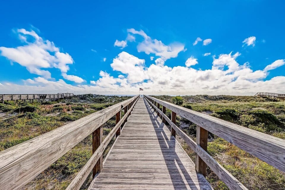 Private Boardwalk to the Beach at Down by the Sea, a beachfront Sand Dollar Villas vacation condo.