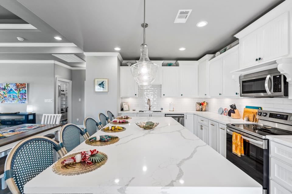 Fully stocked kitchen. Oven, air-fry or convection options. Glass top stove.