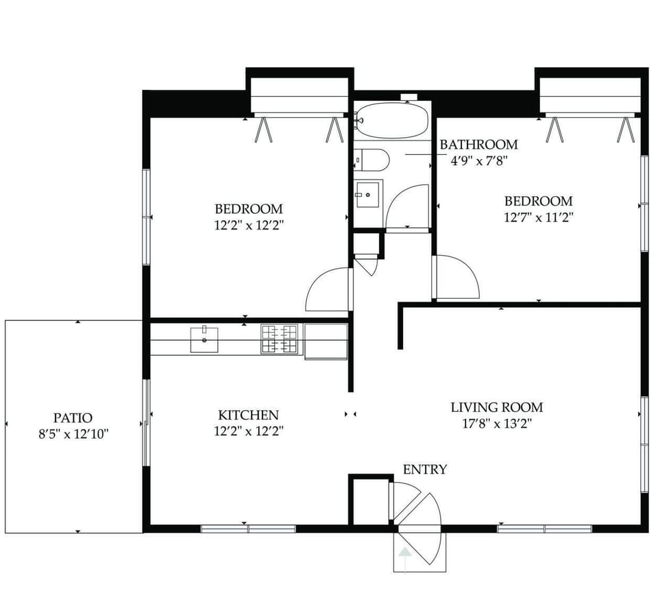 Floor plan: 830 square feet; this unit does have a private washer and dryer area dedicated to this unit with access off the back of the second unit in its own room