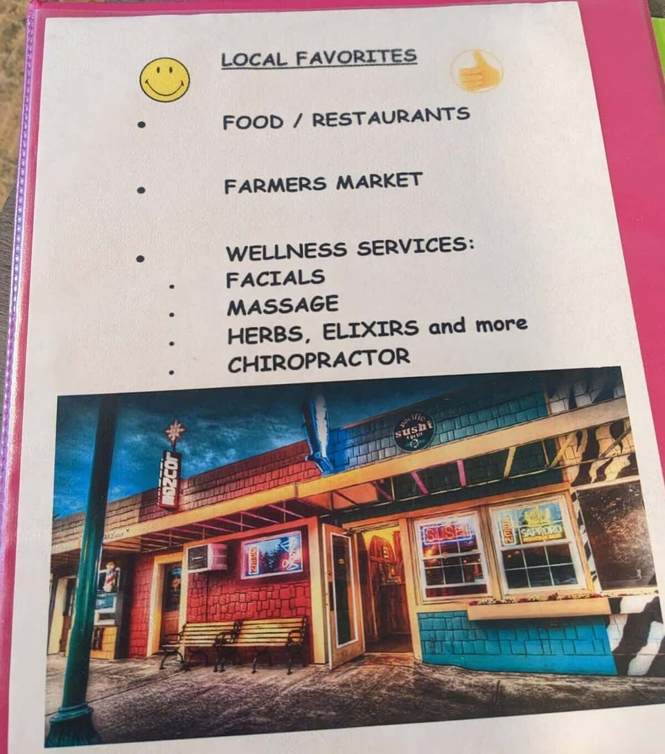We provide a list of local restaurants with other helpful information.