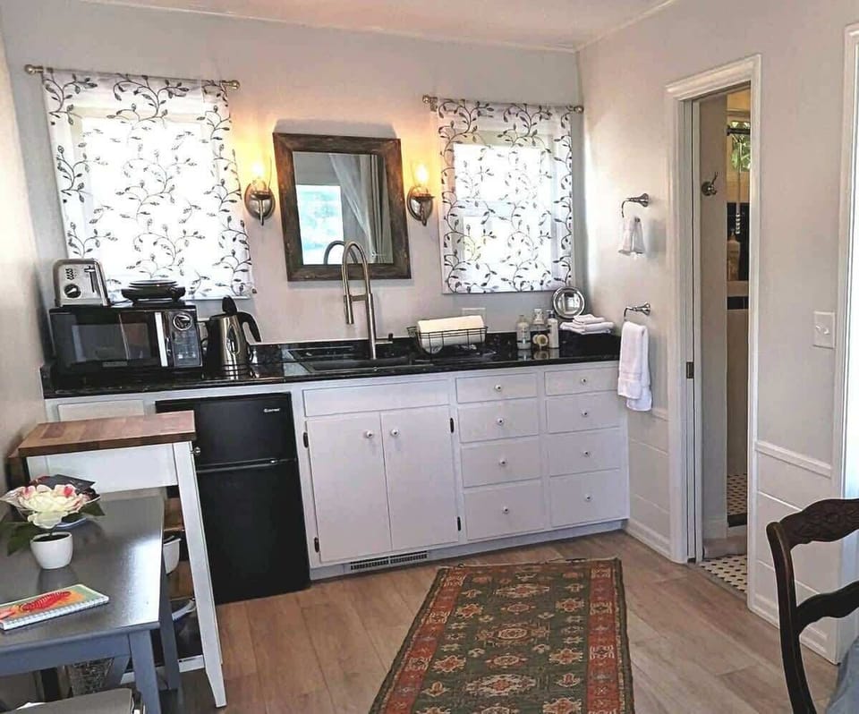 A view of your kitchenette. The sink doubles as the hand-wash sink for bathroom.