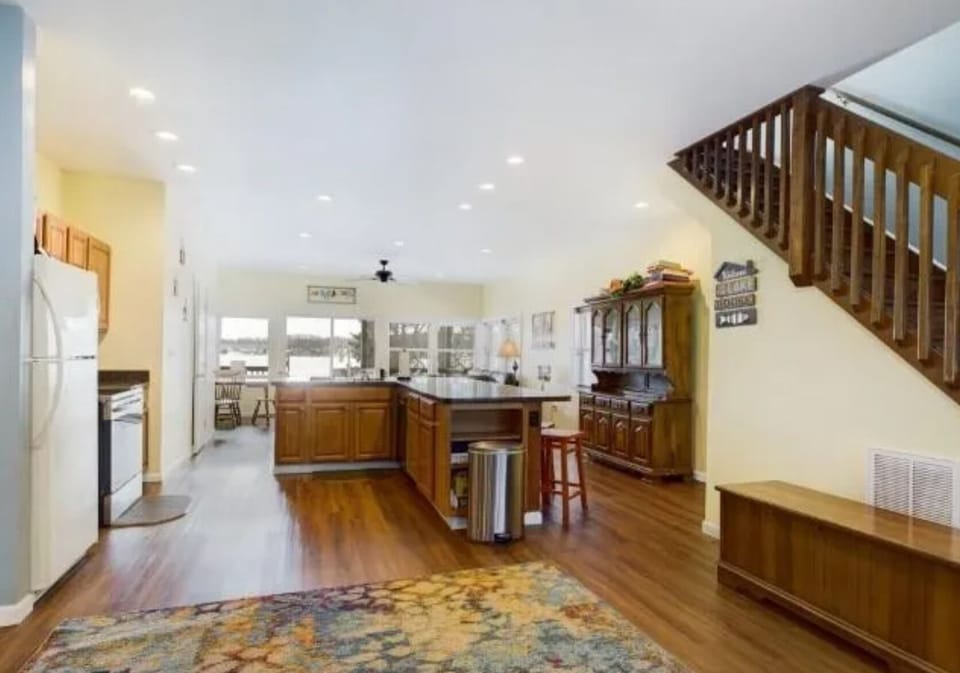 Open Kitchen Concept with high bar stool