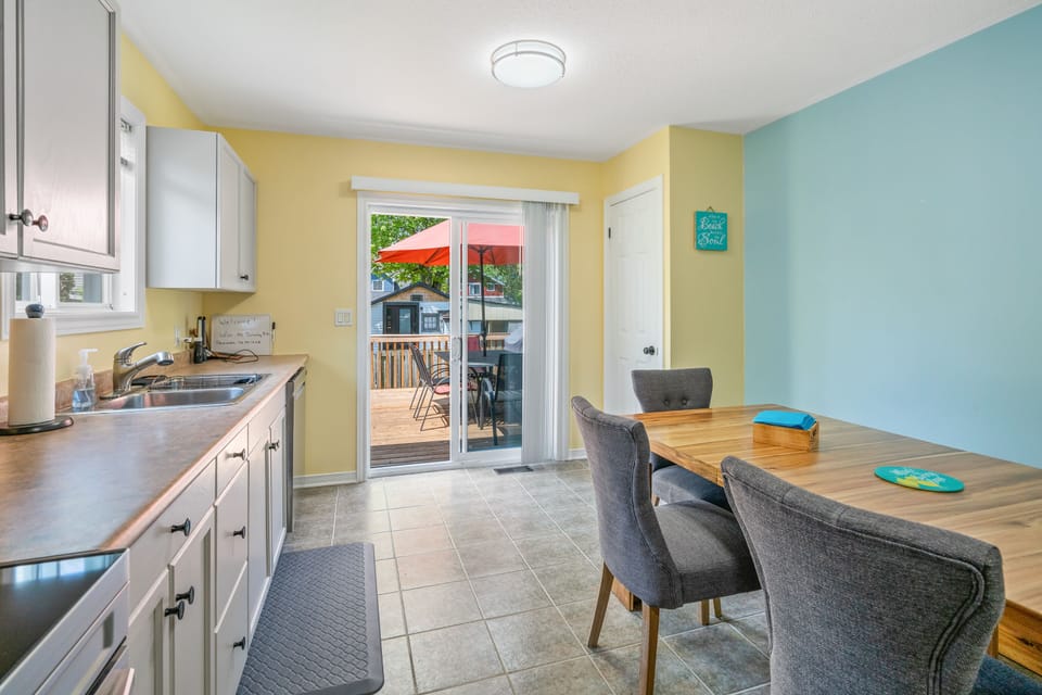 Patio doors lead to the back deck.