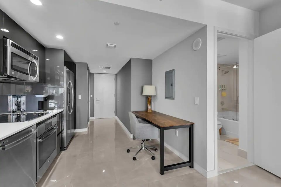 Kitchen and dedicated work space