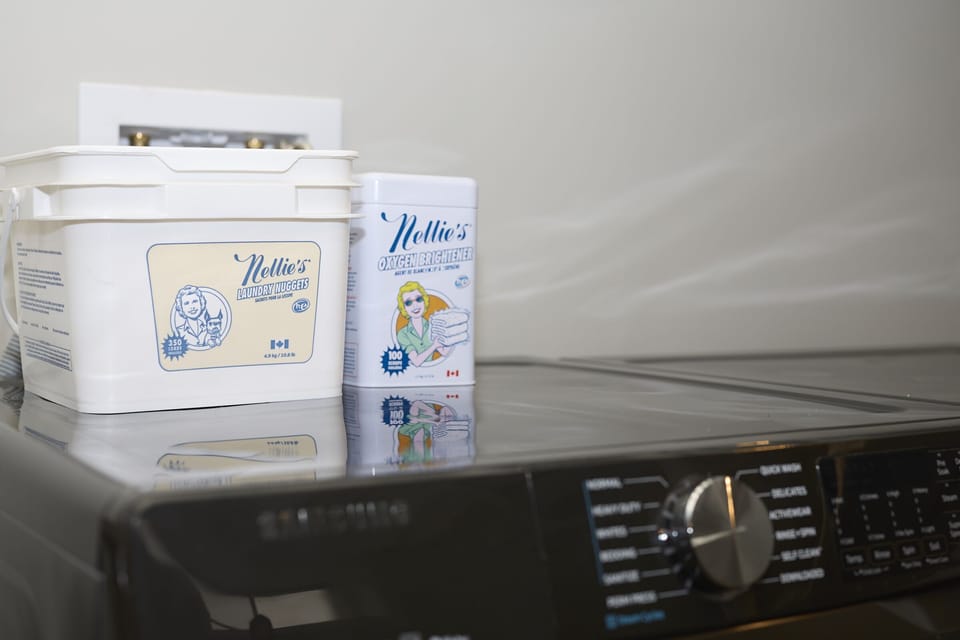 Complimentary laundry detergent and wool dryer balls available for our guests.