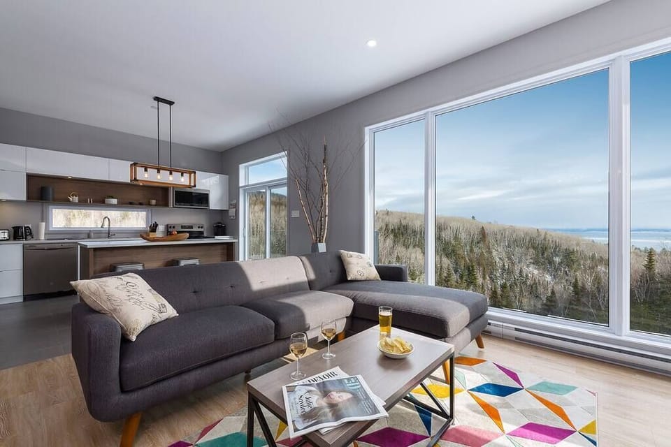 Living room with large windows