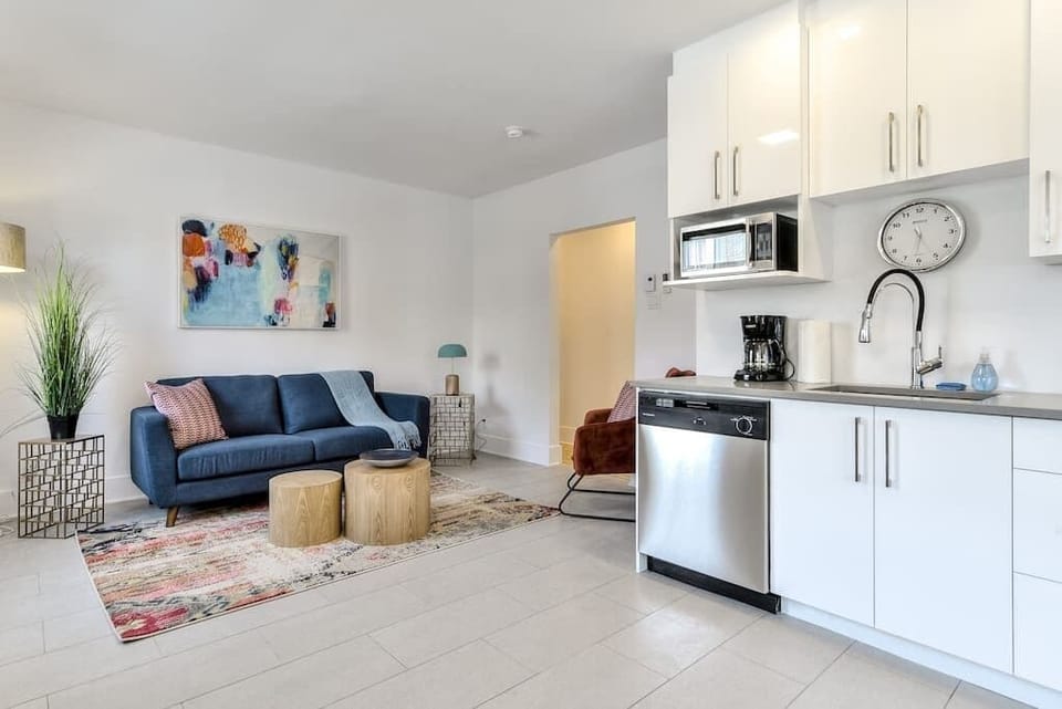 Living room and kitchen