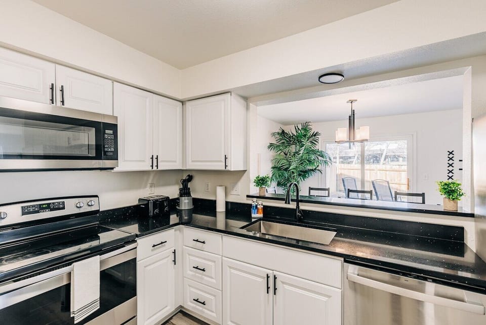 There is plenty of space to cook your favorite meals while staying connected to your family in the dining area.  