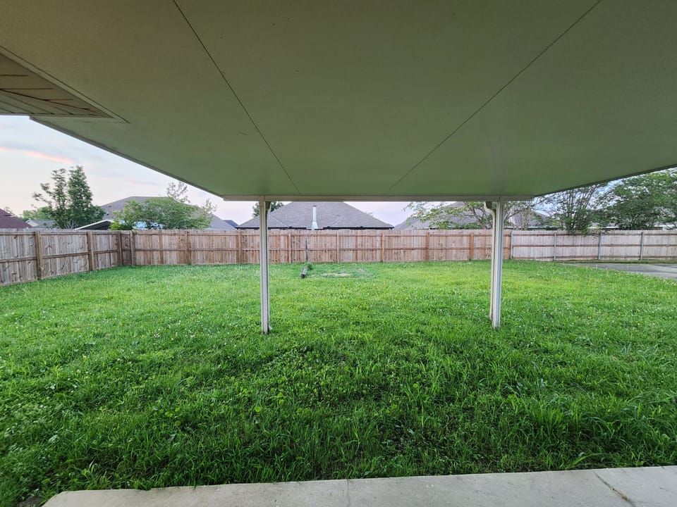 Backyard and patio.