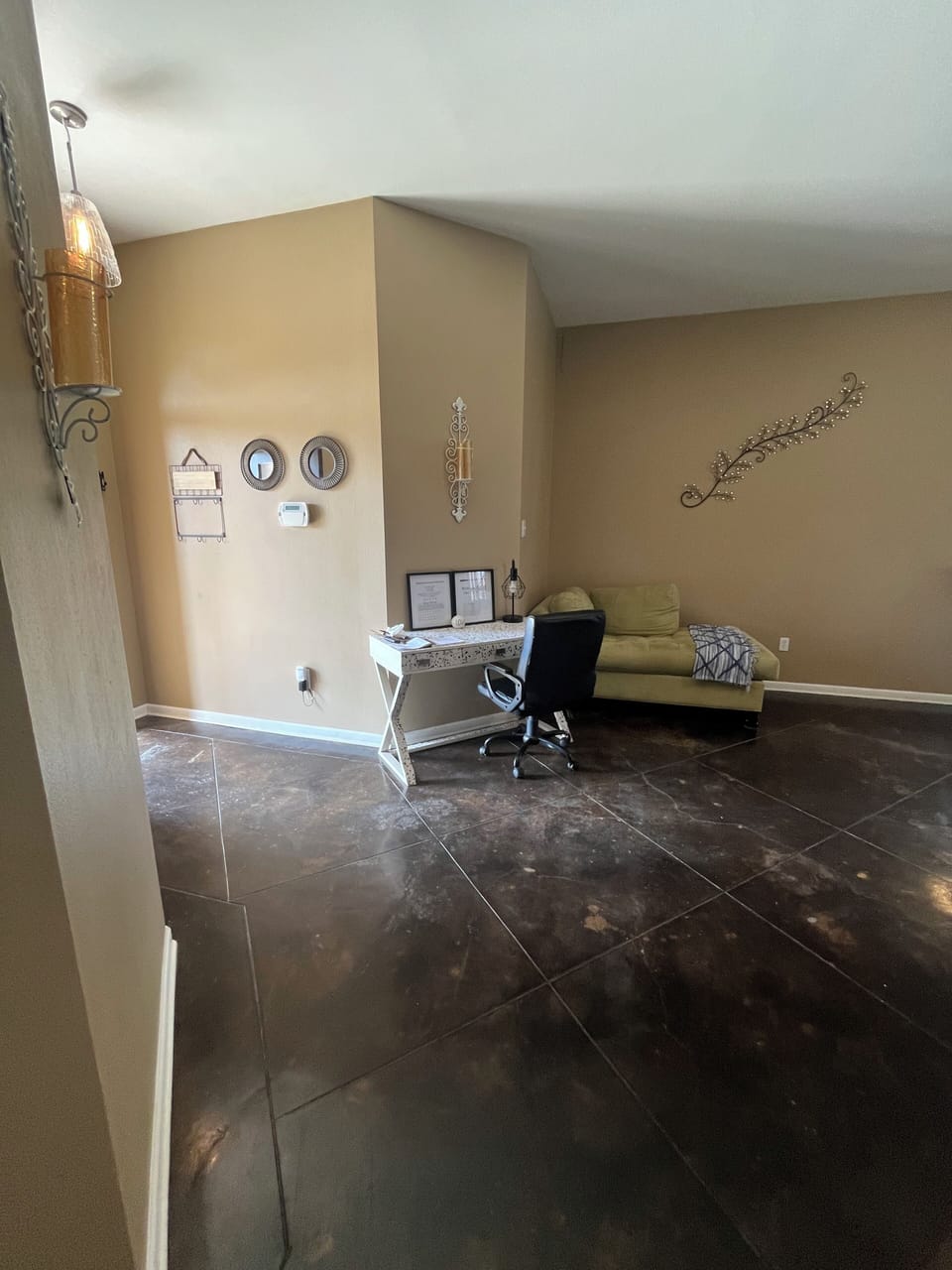 Foyer opening into living room space