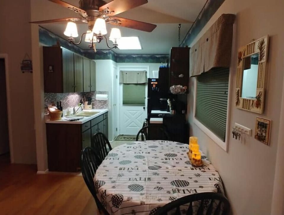 View of the kitchen.