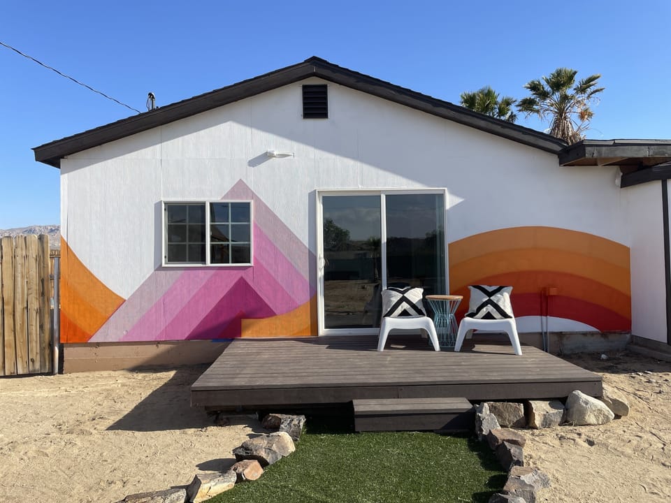 Great deck off the game room to enjoy a coffee, sun or some yoga in the morning