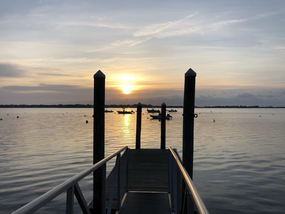 The Pond from the shelter harbor side at sunrise
