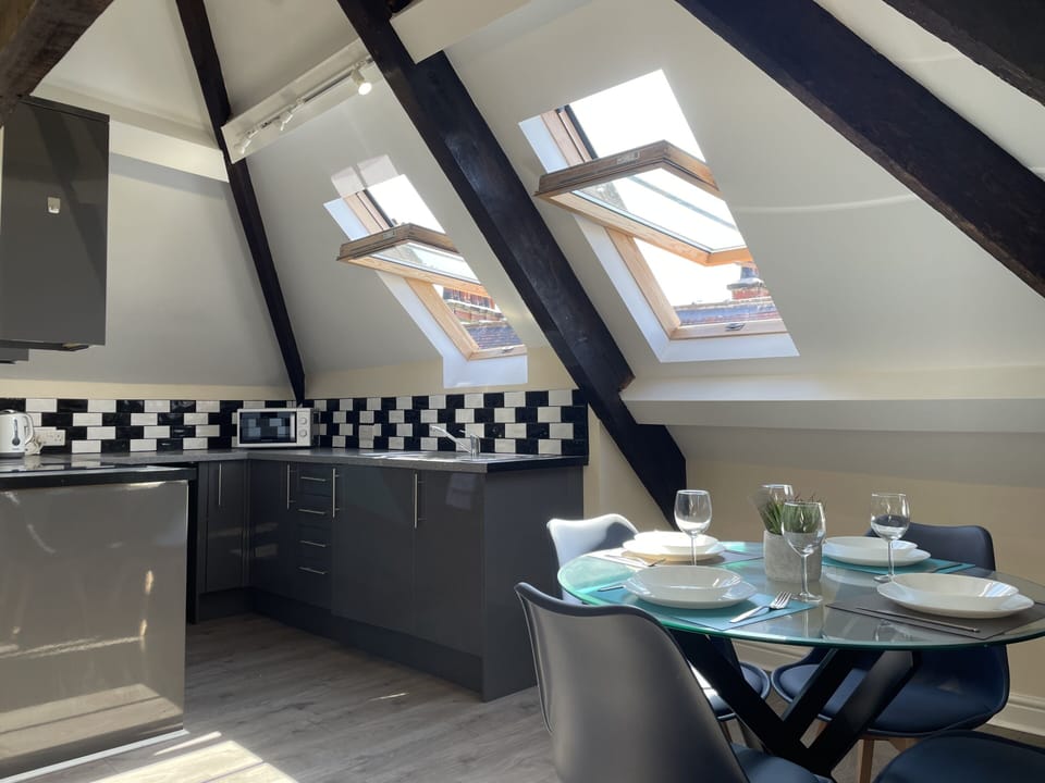 Studio Dining Area and Kitchen