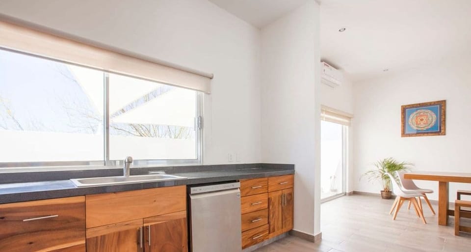 The kitchen features a dishwasher to make clean-ups fast and easy