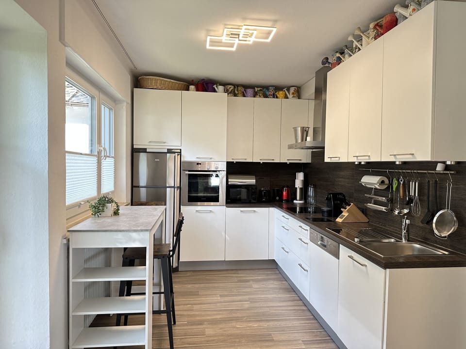 Spülmaschine, Nespresso-Kaffeemaschine mit Milchschäumer,  Eierkocher