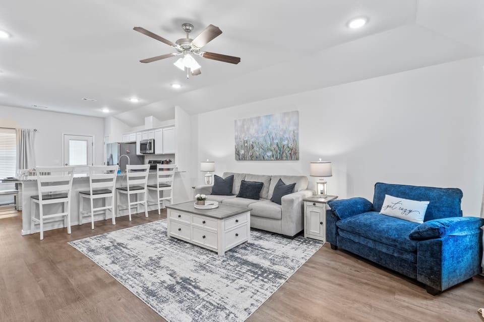 Great room concept, oversized comfy chair, sofa sleeper