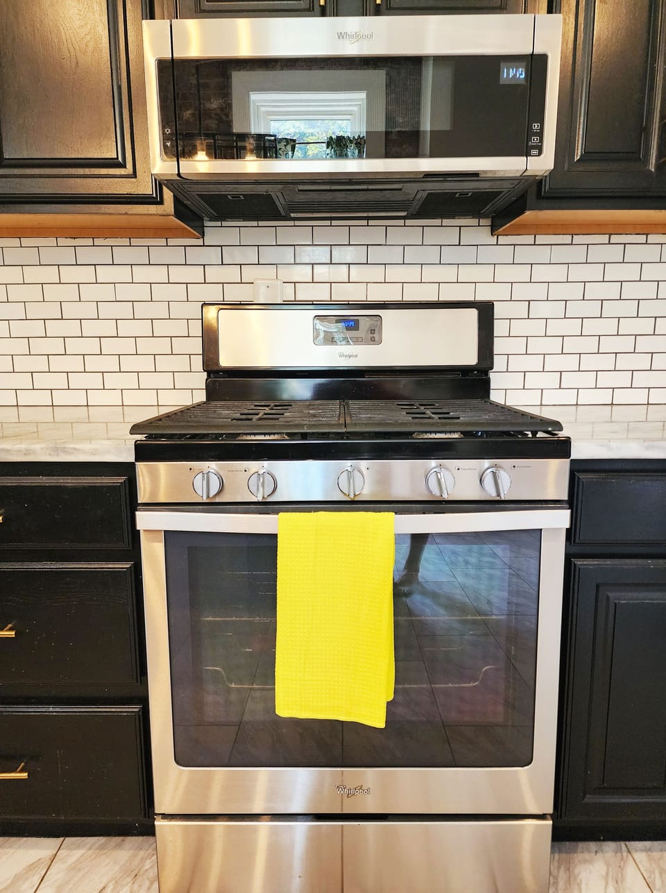Gas range and microwave