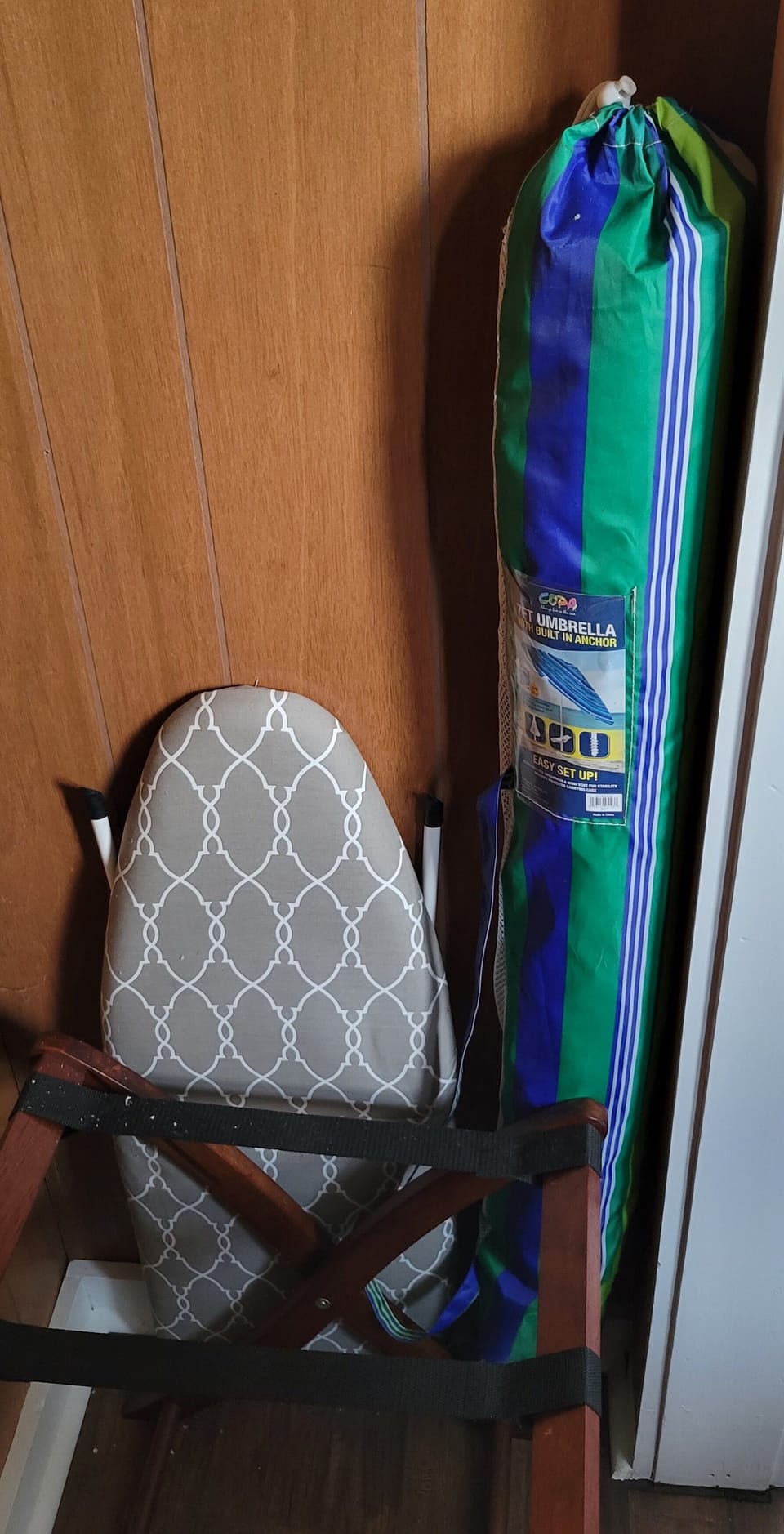 Iron and board included to be rid of those wrinkles before your fancy dinner.