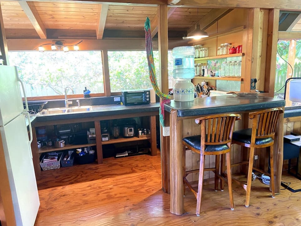 Two stools at the breakfast bar
