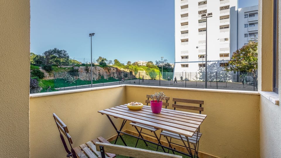 Turn imagination into reality and enjoy a glass of good wine, a book, a fantastic meal, or just the fresh Algarve air on this cozy balcony #summer #algarve #airbnb