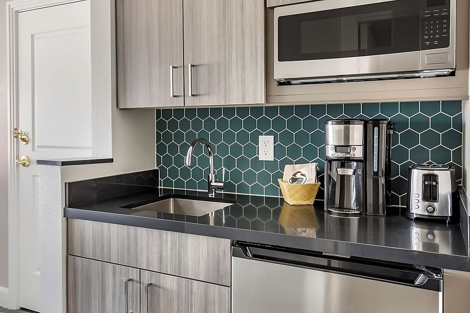 Sip fresh coffee while prepping easy meals in style.