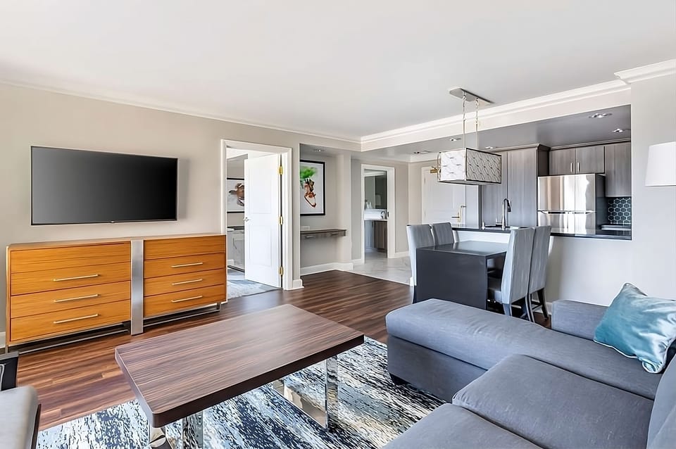 Gather comfortably in the open-plan lounge with modern finishes.
