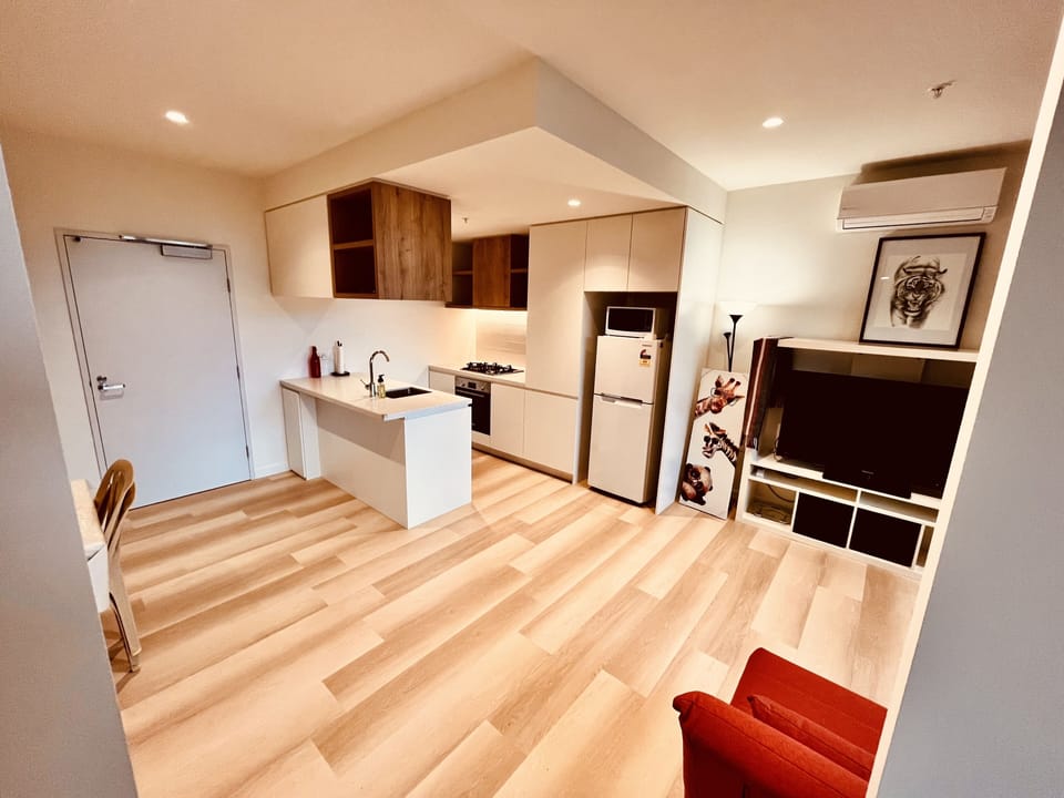 Living room and kitchen