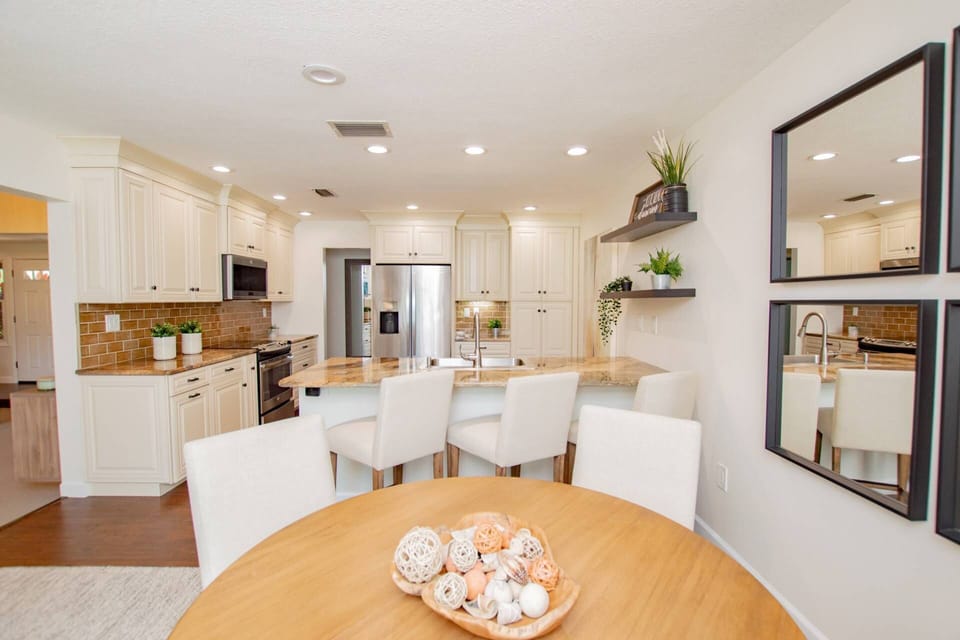 Gourmet kitchen fully equipped and even has a wine fridge to keep your favorite bottles chilled!