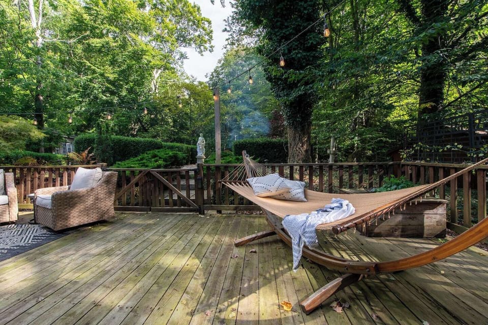 Relax on the backyard hammock