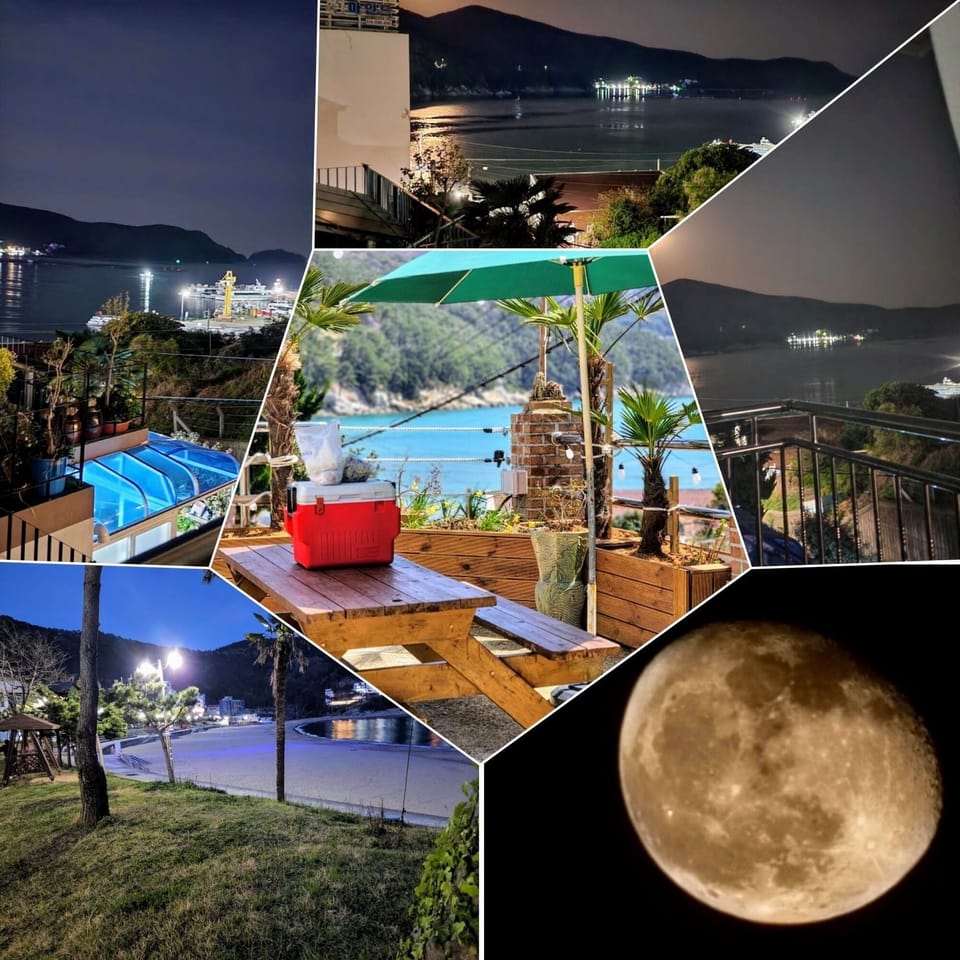 The moon so clear  most nights.