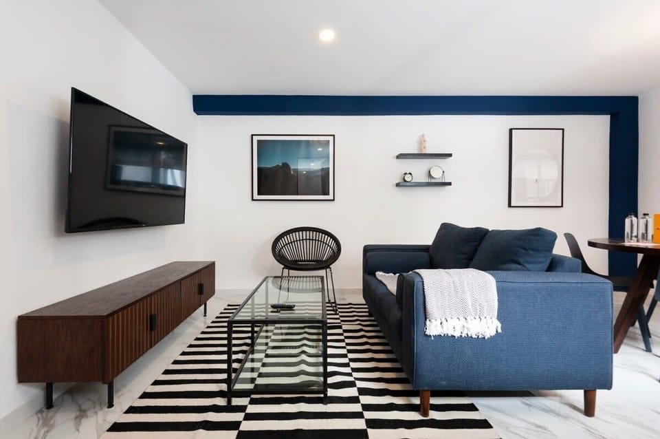Living room with smart tv