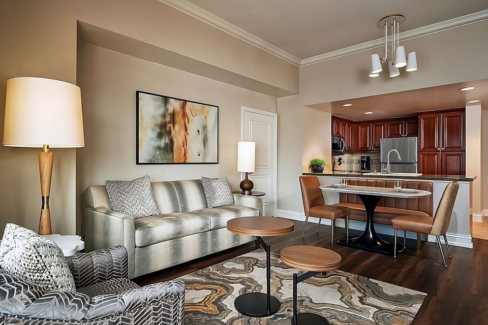 Lounge comfortably in an airy suite made for relaxing nights.