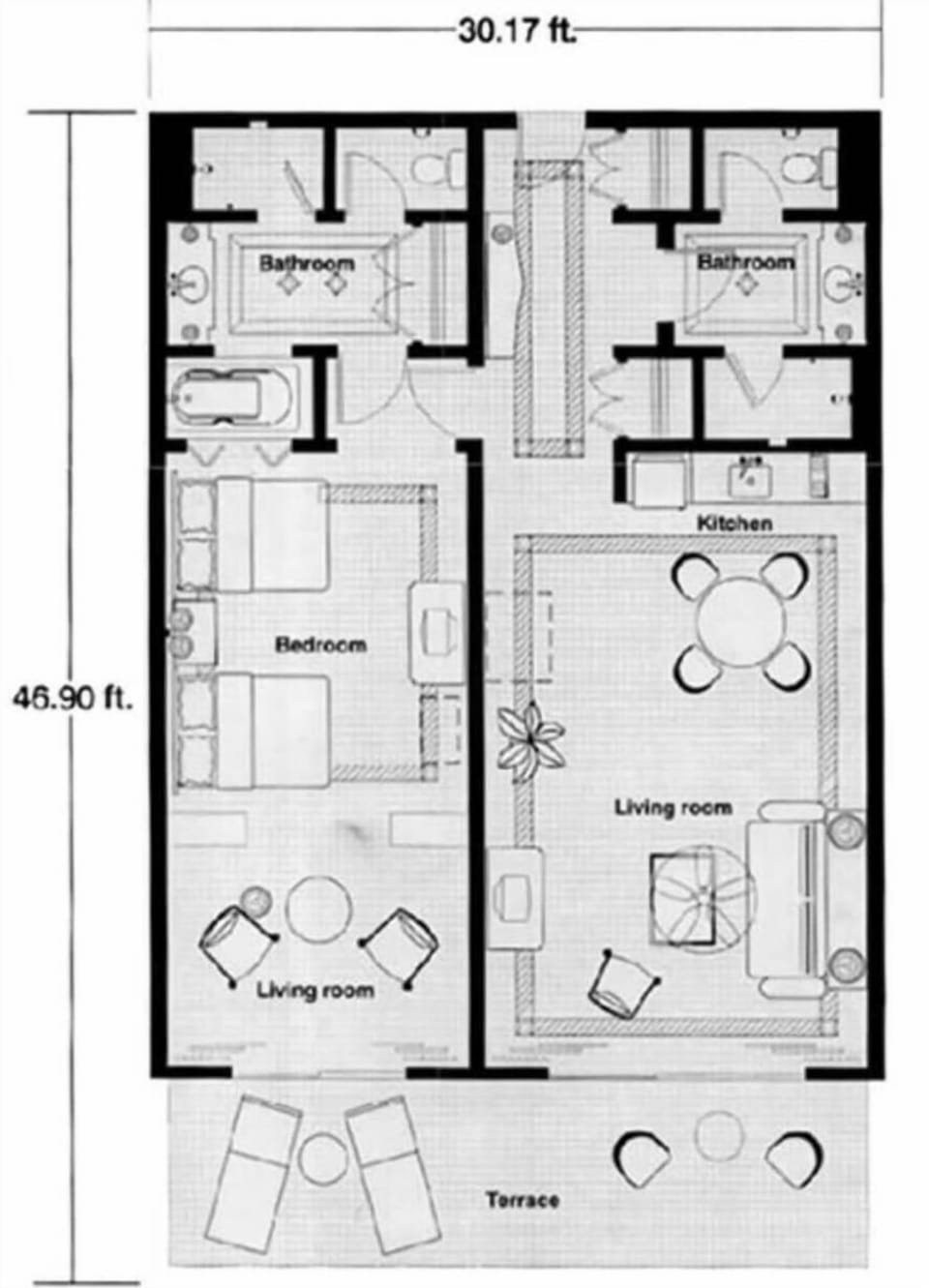 Owner Executive Suite Floorplan at the Sunset Beach, Vacation Travel Exclusives