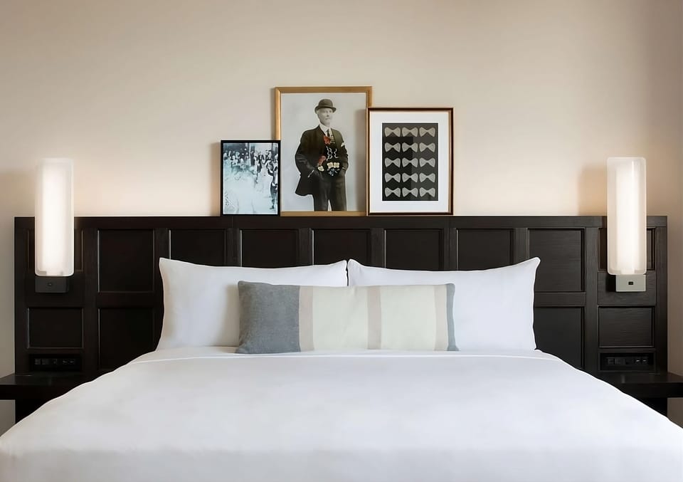 Sink into crisp linens and drift off in quiet comfort.